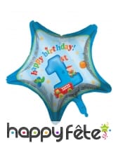 Ballon 1er anniversaire étoile bleue