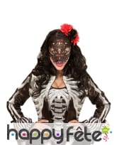 Bague argentée crâne marron blanc de 4x3cm, image 1