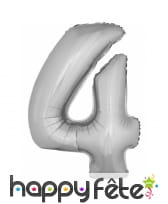 Ballon aluminium chiffre argenté, 1m, image 3