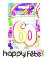 Bougie anniversaire chiffre 60