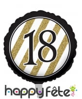 Ballon aluminium d'anniversaire noir et or, image 2