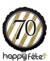 Ballon aluminium d'anniversaire noir et or, image 7