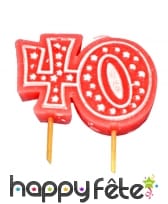 Bougie anniversaire forme n° 40