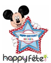 Ballon anniversaire Mickey personnalisable, 76 cm
