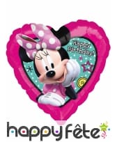 Ballon anniversaire Minnie Mouse coeur de 43 cm, image 1