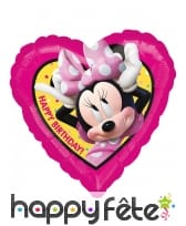 Ballon anniversaire Minnie Mouse coeur de 43 cm