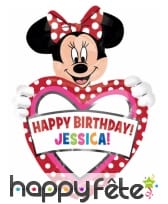 Ballon anniversaire Minnie personnalisable, 83 cm