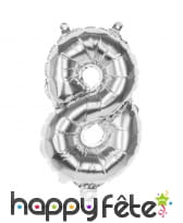 Ballon argenté métallisé en forme de chiffre, image 9