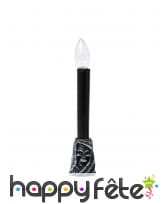 Bougie à pile avec socle tête de mort, 22 cm