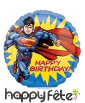Ballon anniversaire rond de Superman, 43cm