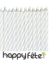 Bougies bobèches blanches d'anniversaire