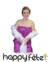 Boa blanc et fils argentés. 180cm, 50g