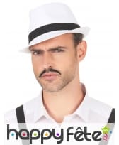 Borsalino blanc entouré d'une bande noire, image 2