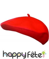 Beret basque rouge en laine