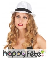 Borsalino blanc rayuré noir, image 1