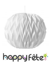 Boule blanche style origami de 37cm, à suspendre