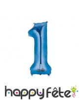 Ballon chiffre 2 bleu en alu de 50 X 88 cm, image 2