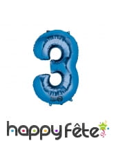 Ballon chiffre 2 bleu en alu de 50 X 88 cm, image 4