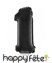 Ballon chiffre aluminium noir de 1m, image 2