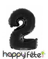 Ballon chiffre aluminium noir de 1m, image 3