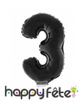 Ballon chiffre aluminium noir de 1m, image 4