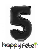Ballon chiffre aluminium noir de 1m, image 6