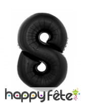 Ballon chiffre aluminium noir de 1m, image 8