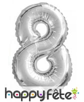 Ballon chiffre argenté en aluminium de 35cm, image 3