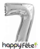 Ballon chiffre argenté en aluminium de 35cm, image 4