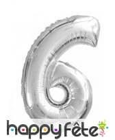 Ballon chiffre argenté en aluminium de 35cm, image 5