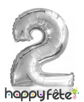Ballon chiffre argenté en aluminium de 35cm, image 9