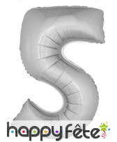 Ballon chiffre argenté géant de 1m, image 4