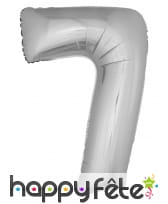 Ballon chiffre argenté géant de 1m, image 6