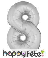 Ballon chiffre argenté géant de 1m, image 7