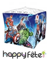 Ballon cube Avengers en action de 38 cm