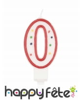 Bougie chiffre à pois colorés de 7,5cm, image 2