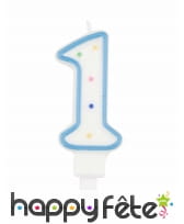 Bougie chiffre à pois colorés de 7,5cm, image 3