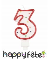 Bougie chiffre à pois colorés de 7,5cm, image 4