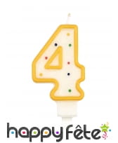 Bougie chiffre à pois colorés de 7,5cm, image 5