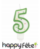 Bougie chiffre à pois colorés de 7,5cm, image 6