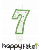 Bougie chiffre à pois colorés de 7,5cm, image 8