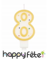 Bougie chiffre à pois colorés de 7,5cm, image 9