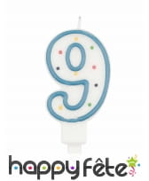 Bougie chiffre à pois colorés de 7,5cm, image 10