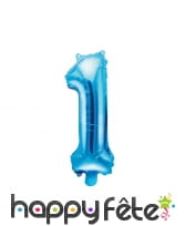 Ballon chiffre bleu de 35 cm, image 2