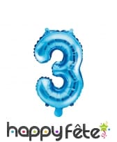 Ballon chiffre bleu de 35 cm, image 4