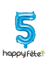 Ballon chiffre bleu de 35 cm, image 6