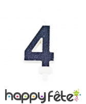 Bougie chiffre bleu marine pailletée de 7,3 cm, image 5