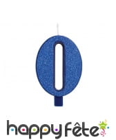 Bougie chiffre bleue à paillettes de 9,5 cm, image 1