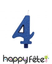 Bougie chiffre bleue à paillettes de 9,5 cm, image 5