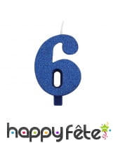 Bougie chiffre bleue à paillettes de 9,5 cm, image 7